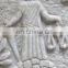 High Polished Lotus Carved Marble Relief Sculpture