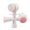 Stand-up double sided facial cleansing brush case soft hair silicone manual facial deep cleansing brush