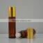 cosmetic packaging 10ml amber lip balm containers roll on glass bottles