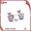 Black stainless steel stud earrings crystal jewelry earrings