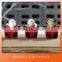 Red Painting Ceramic Christmas Village LED Light Houses With Santa Or Snowman