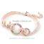 Fashion Jewelry 18K Rose Gold Filled Clear Unique Circle Austrian Crystal Bangle Bracelet