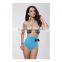 Sexy Women Fashion Vintage Triangle Halter Polka Dot Two Piece High Waisted Bathing Suits Bikini