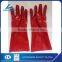 Heavy duty cotton liner oil resistant long sleeve red smooth pvc working safety hand gloves                        
                                                                                Supplier's Choice