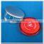 Double sided round plastic folding mirror