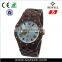 Fashion Watches Water Resistant Wooden Watch With Stainless Steel Case Back and Skeleton Automatic Mechanical Watch