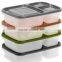 New design transparent plastic 3 compartment new bento box for kids