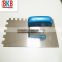 Notched Stainless Steel Plastering Trowel with Wooden Handle