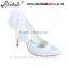 OEM ODM high quality White satin bridal wedding shoes high heels