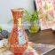 Colored Cracked Mosaic Glass Vase