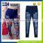Western personality beggar hole torn streets of paragraph waist Slim stretch women large size jeans trousers