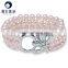 Natural fresh water 3 strand pearl bracelet with alloy beautiful clasp