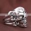 2016 NEW Men's Punk alloy Ring Band old Silver Black skeleton joints Hand Bone Gothic