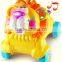 Cartoon lion shape 2 in 1 Cheap plastic baby walker with push bar