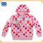 ( F1903 ) Pink 12M-6Y kid winter coat polka dot fleece hoody cotton girl baby jacket