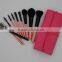 cute 10 piece animal hair make up quality brushes set with pouch kits