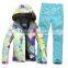 Custom colorfull crane ski suit for girl 2016