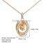 18k Gold Filled Jewelry Austrian Crystal Rhinestone Pendant Necklace With Zircon Stone