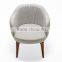 Soft dining armchair with wooden base HDAC1066