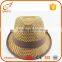 Hot sale fall fedora hats short brim fedora straw hat with cotton ribbon                        
                                                                                Supplier's Choice