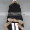 Classical women wool pashmina shawl scarf with raccoon fur trim