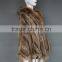 Knitting Style Fashion Rabbit Fur shawl Hooded Shawl ladies poncho