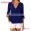 Latest styles office wear fashion cutting blouse for ladies
