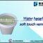 Water based soft touch varnish