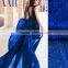 wholesale indigo blue amoebae printed silk chiffon fabric