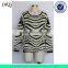 Jacquarded and white cuff cashmere pullover woman