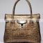 2016 brand elegant women handbag crocodile effect leather tote for lady