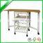 New design MDF with PVC wooden kitchen trolley with wheels