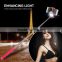 Smartphone mini selfie stick monopad cable take pole selfie stick with led flash fill in light