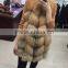 121501 new style red fox fur vest