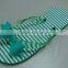 Ladies Fashion Fancy Stripe Beach Rubber Slippers With Bow