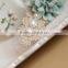 MYLOVE Light Blue Fabric Flower Hair Barrette With Pearls for Women