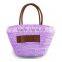 Colorful fashion handmade woven straw beach bag