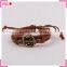 Leather cuff bracelets for men, customized adjustable anchor bracelet