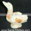 Natural Marble Onyx Designed 8" Marble Swan, Multi Green