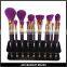 15pcs purple cosmetic brush set with Cosmetic Shelf Tool,Hole Square Makeup Brush Holder Drying Rack Organizer