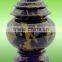 NATURAL STONE BLACK AND GOLD MARBLE URNS