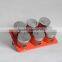 mini metal coating cylinder magnetic glass spice tool with stand