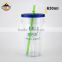 BPA FREE Plastic Gift Water Cups Beverage Straw Cup With Lid
