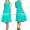 Korea Fashion Wholsale Clothes SOLID SLEEVELESS A LINE Midi Dresses 2017
