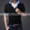 Wholesale fashion design plaid men's cotton polo shirt