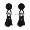 Bohemian colorful tassel with crystal beads dangle earrings for women jewelry