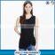 Black slim plain twist tunic tank top for women