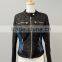 2016 BLACK LEATHER JACKET WITH DENIM STYLE DESIGN ON BOTH SIDES#LPU9369