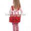 Latest girl ruffle outfits fashion printed prom girls ruffle raglan pants set