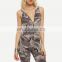 Wholesale Fitness Clothing, Fitness Sport wear Cloths, Camouflage Print Hooded Zipper Front Jumpsuit
